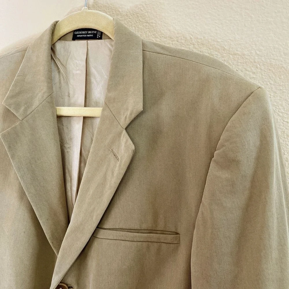 Geoffrey Beene Vintage Mens Tan Blazer Sports Jacket Geoffrey Beene Mens Tan 397